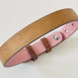 Stella & Dot / Keep Collective Tan and Pink Leather Bracelet